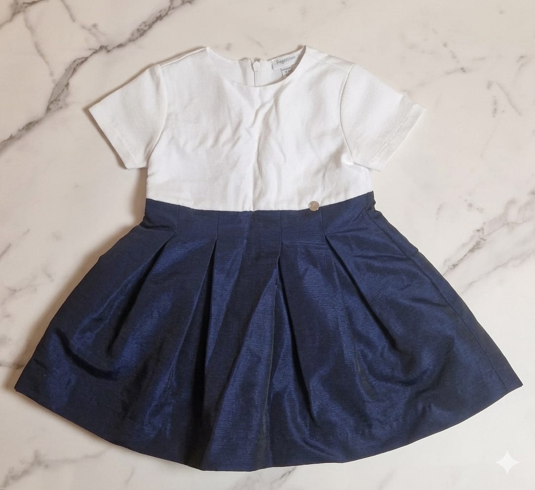 Vestitino Bianco e Blu Elegante — Fagottino