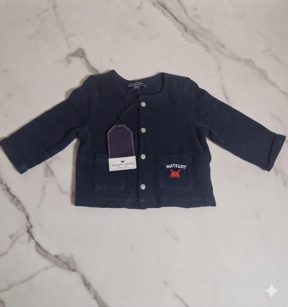 Cardigan Blu Navy "Matelot" con Granchio — Sergent Major