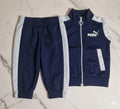 Tuta Spezzata Blu Navy con Bande Bianche — Puma