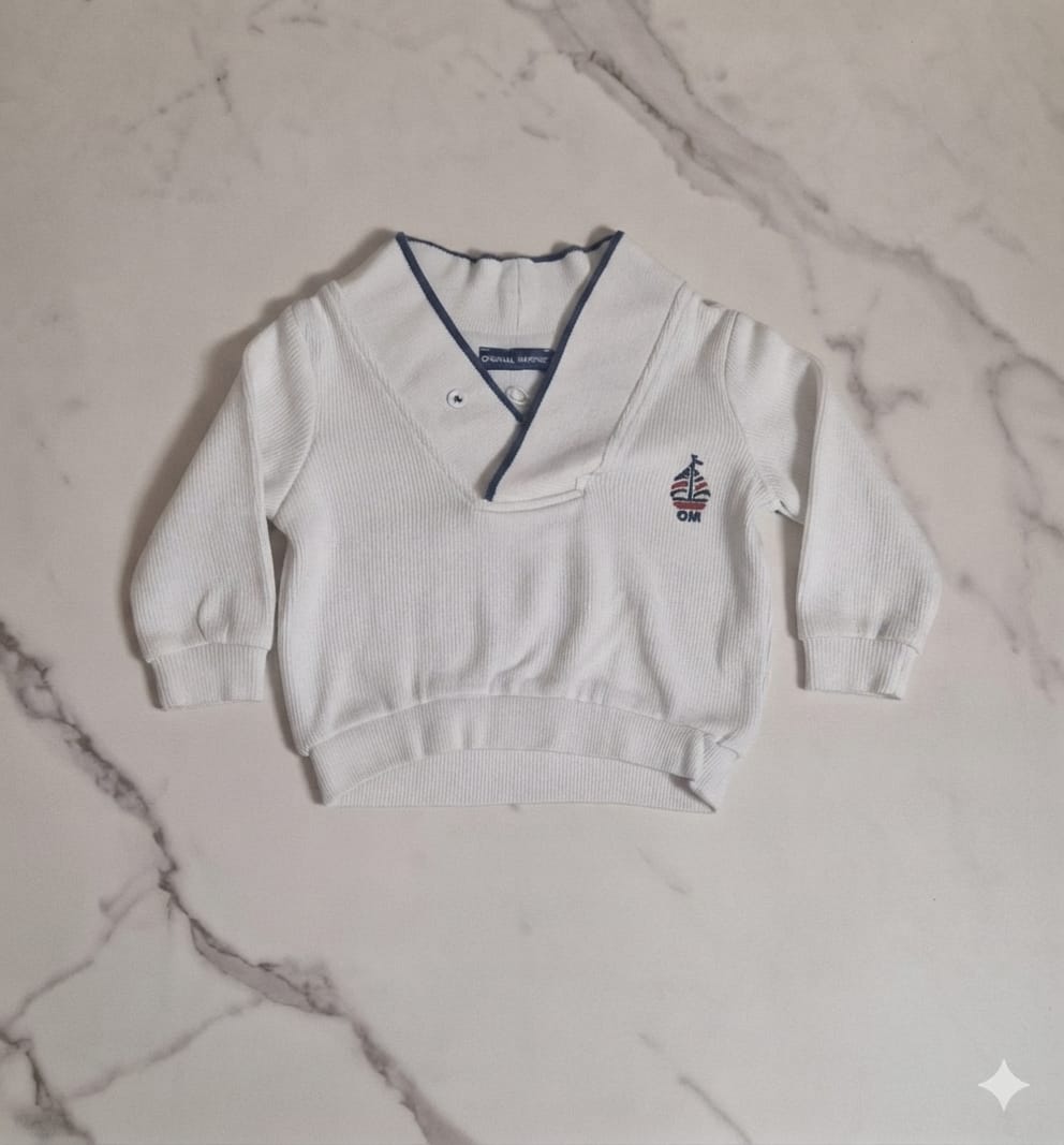 Maglione panna con veletta e logo OM Original Marines