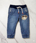 Jeans blu chiaro DopoDopo con patch scimmia pirata