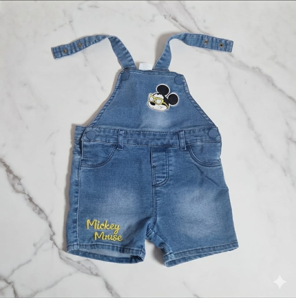 Salopette di jeans Disney con Mickey Mouse