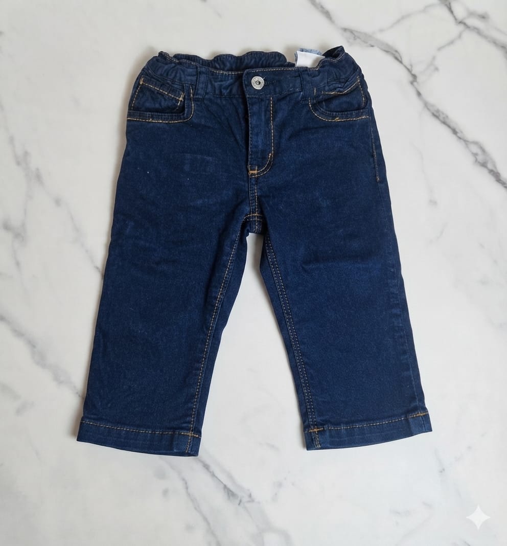 Jeans Blu Scuro con Cuciture Dorate — D&G