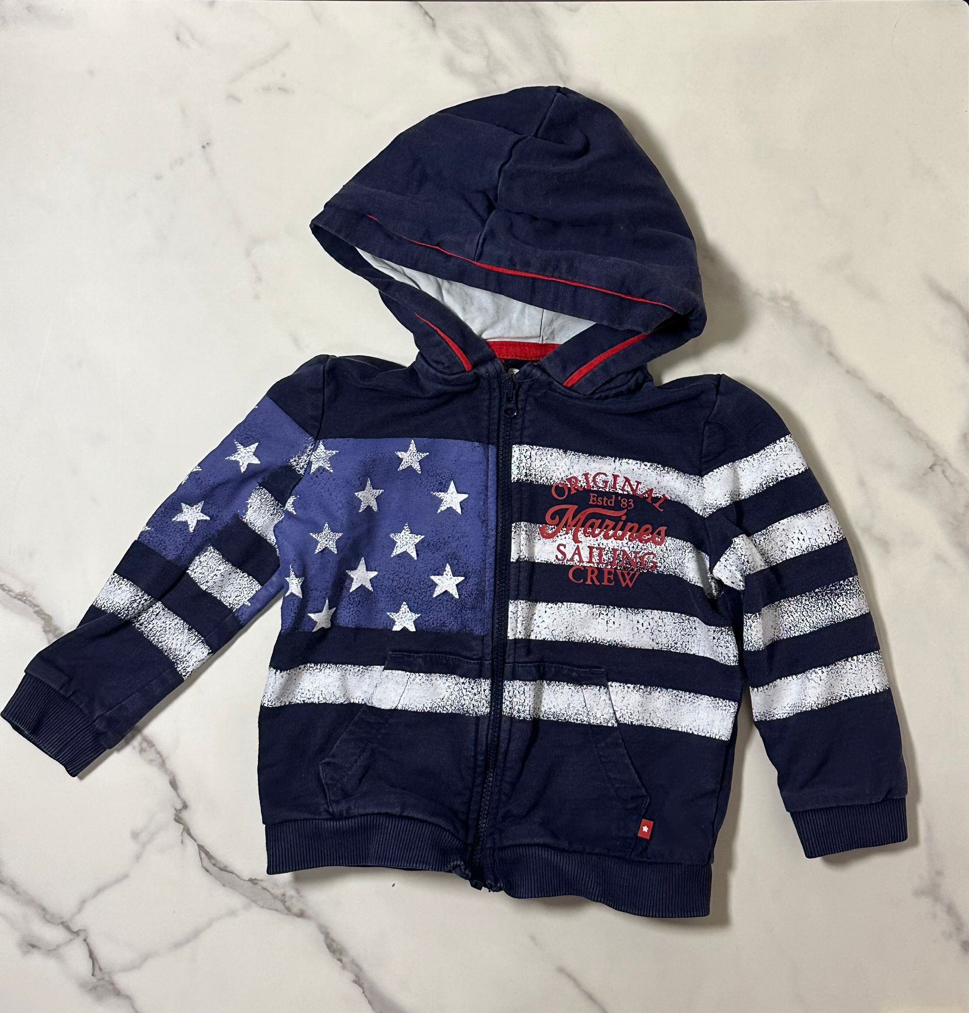Felpa blu cappuccio stelle Original Marines