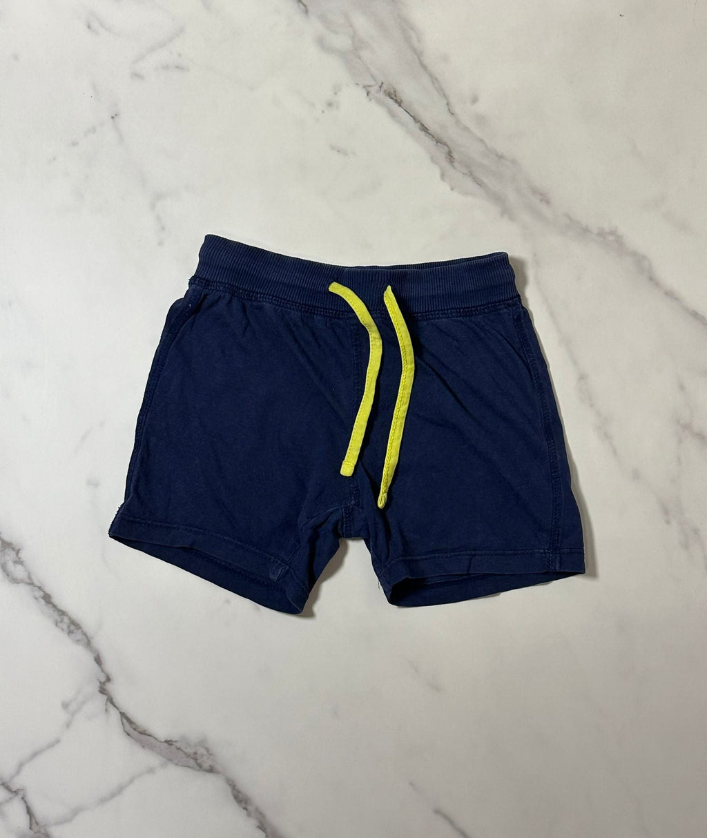 Pantaloncini blu cordino giallo Blukids