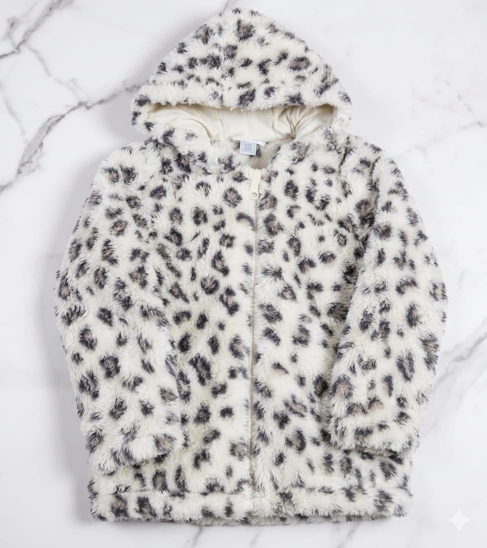 Giacca Bianca Leopardata con Cappuccio — My Chicco